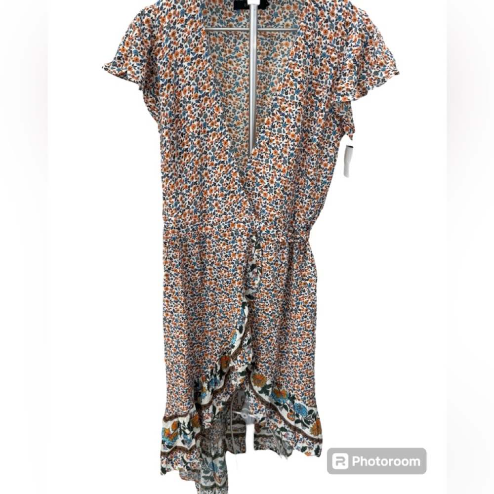 Nordstrom rack floral maxi wrap dress size large nwot